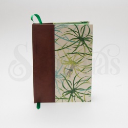 Green Foliage & Dragonflies- A5 leather-bound journal 